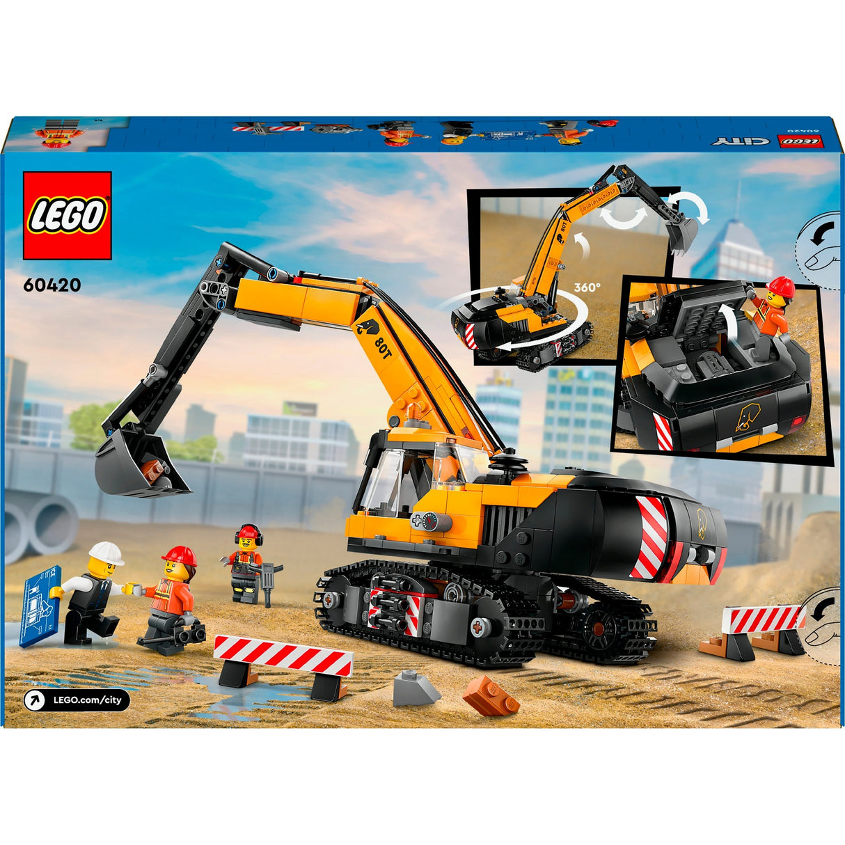 LEGO CITY 60420 Excavatrice jaune