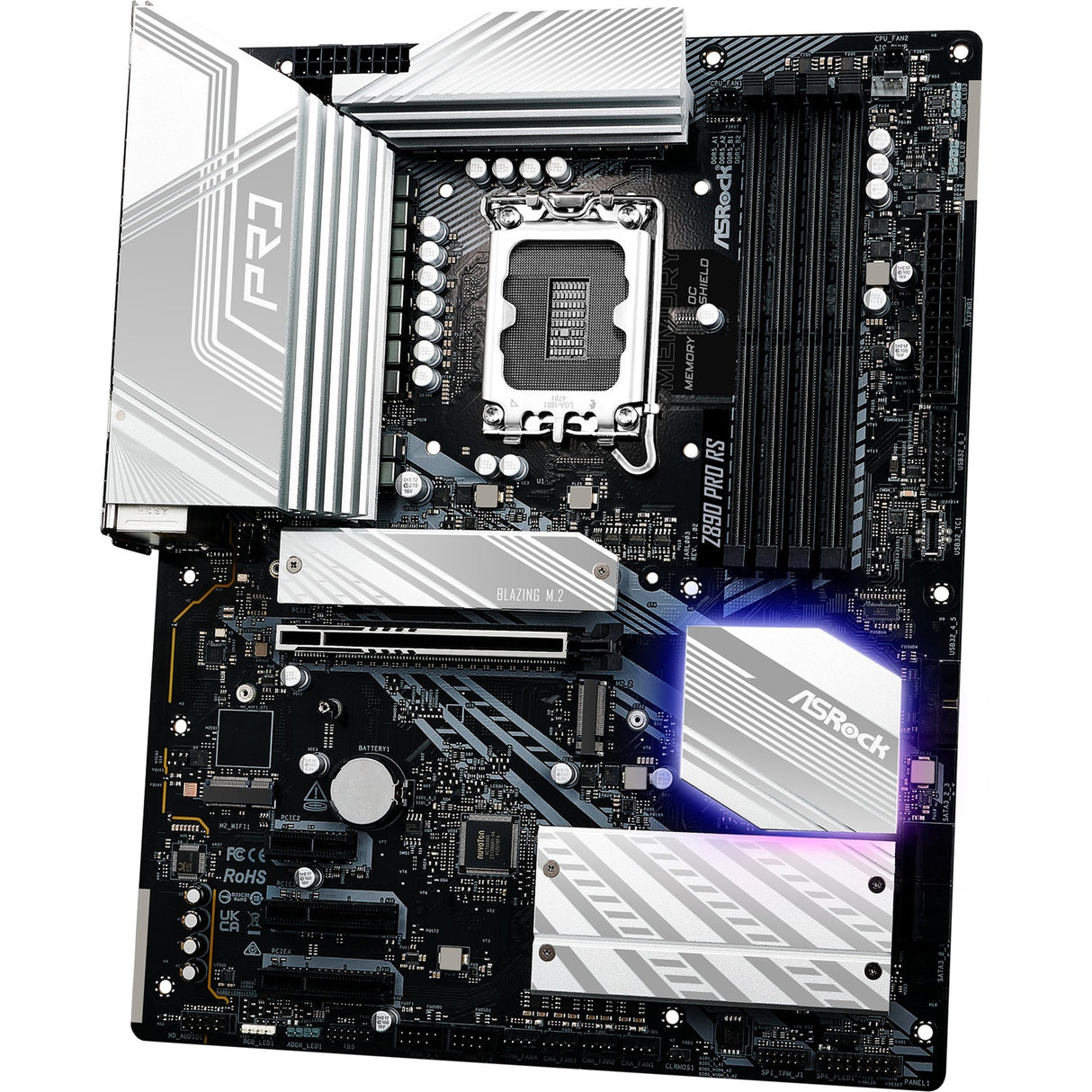 Carte mère Asrock Z890 Pro RS Socket 1851 (noir et blanc, RAID, 2,5 Go-LAN, Son, ATX)