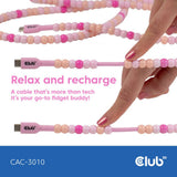 Câble perlé Club 3D USB-C rose, câble de 2 mètres (rose)