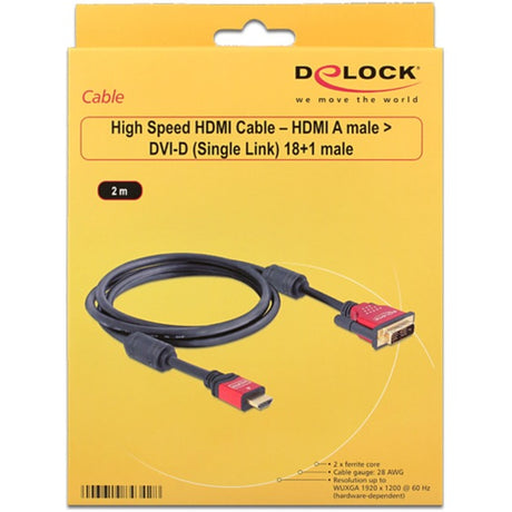 Delock adaptateur HDMI A (mâle) > DVI (mâle) haute vitesse (noir, 2 mètres)