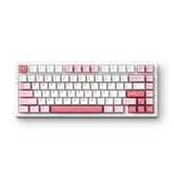 Mchose g75 pro blanc rose matcha latte v2 structure de joint tri-mode mécanique de jeu, clavier de jeu (blanc rose, disposition américaine, huano matcha latte v2, 75%, rgb, hot swap, double-shot pbt, bluetooth sans fil usb-c)