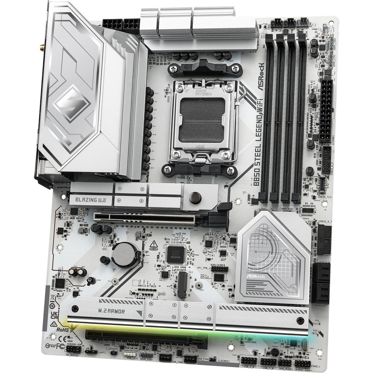Carte mère Asrock B850 Steel Legend WiFi Socket AM5 (RAID, 2,5 Go-LAN, WiFi 7, BT, Son, ATX)