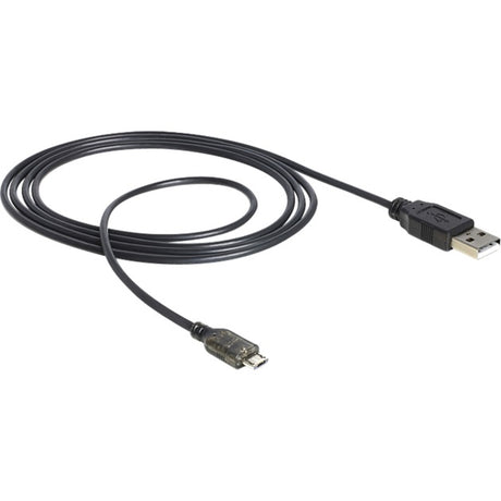 Delock USB-A > micro USB-B avec câble LED (noir, 1,5 mètres)