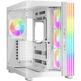 Soyez silencieux! base lumineuse 600 lx boîtier tour midi (blanc | 2x USB-A | 1x USB-C | RGB | verre trempé)