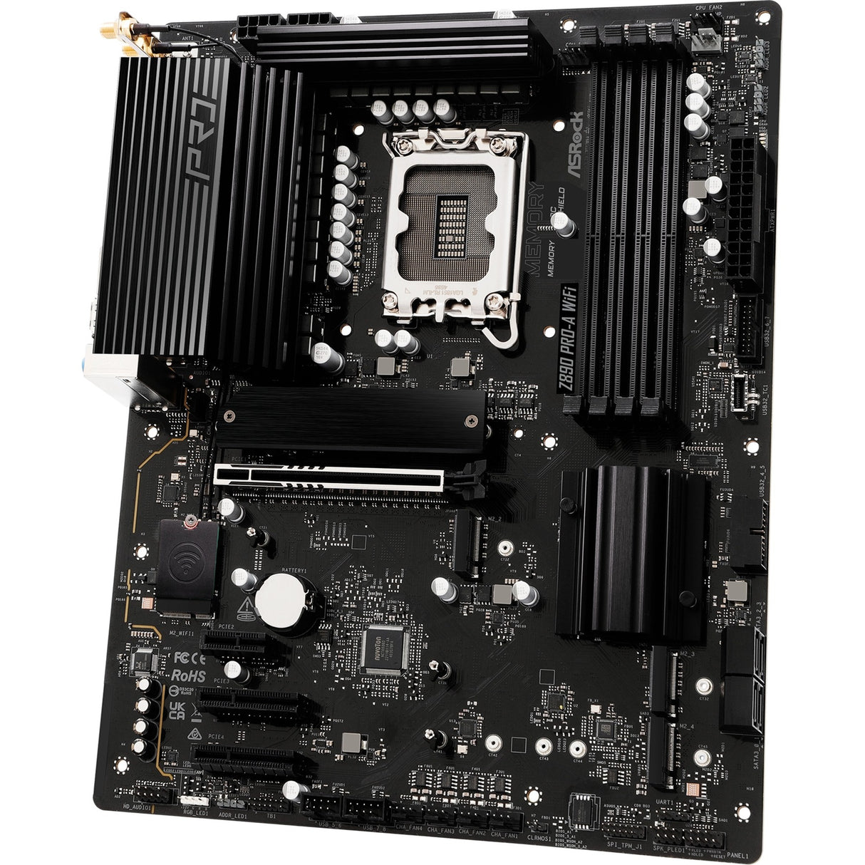Carte mère Asrock Z890 Pro-A WiFi Socket 1851 (noir, RAID, 2,5 Go-LAN, WiFi 6e, BT, son, ATX)