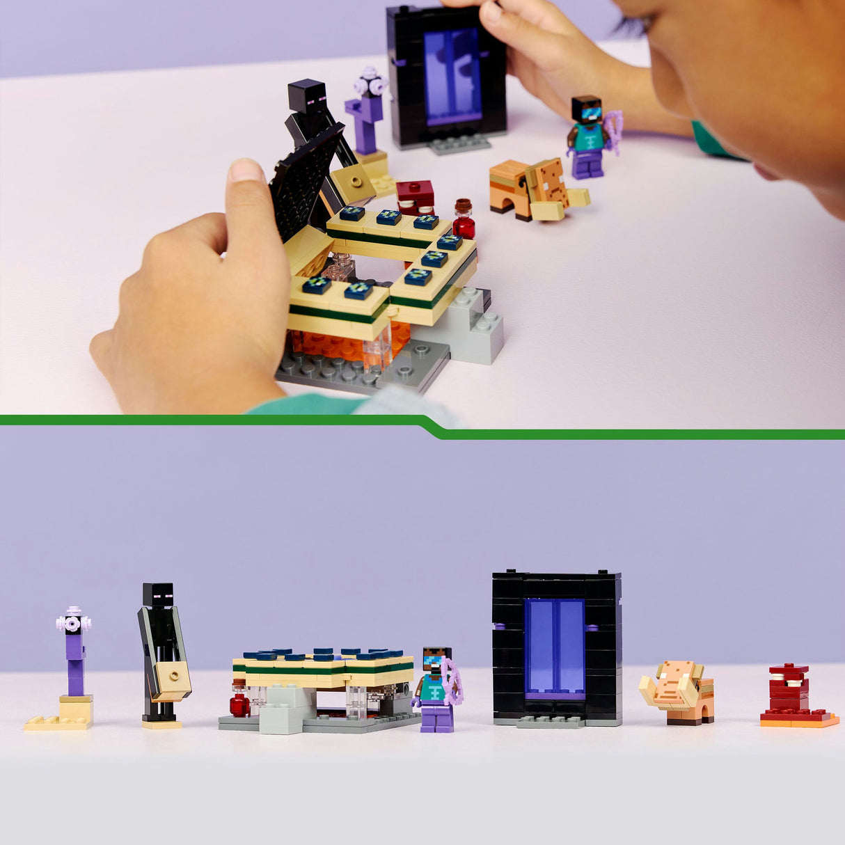 Lego minecraft 21584 voyage vers le bas et le portail final