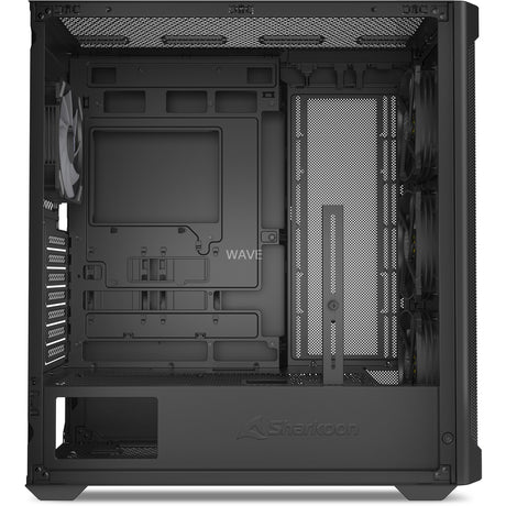 Sharkoon ak4w rgb strip boîtier tour midi (noir | 2x usb-a | 1x usb-c | rgb | verre trempé)