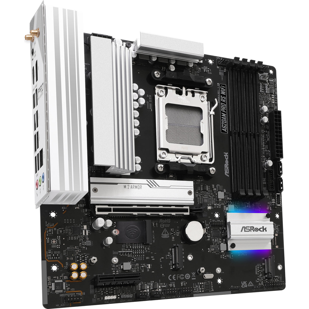 Carte mère Asrock A620AM Pro RS WiFi Socket AM5 (RAID, 2,5 Go-LAN, WLAN, BT, Son, µATX)