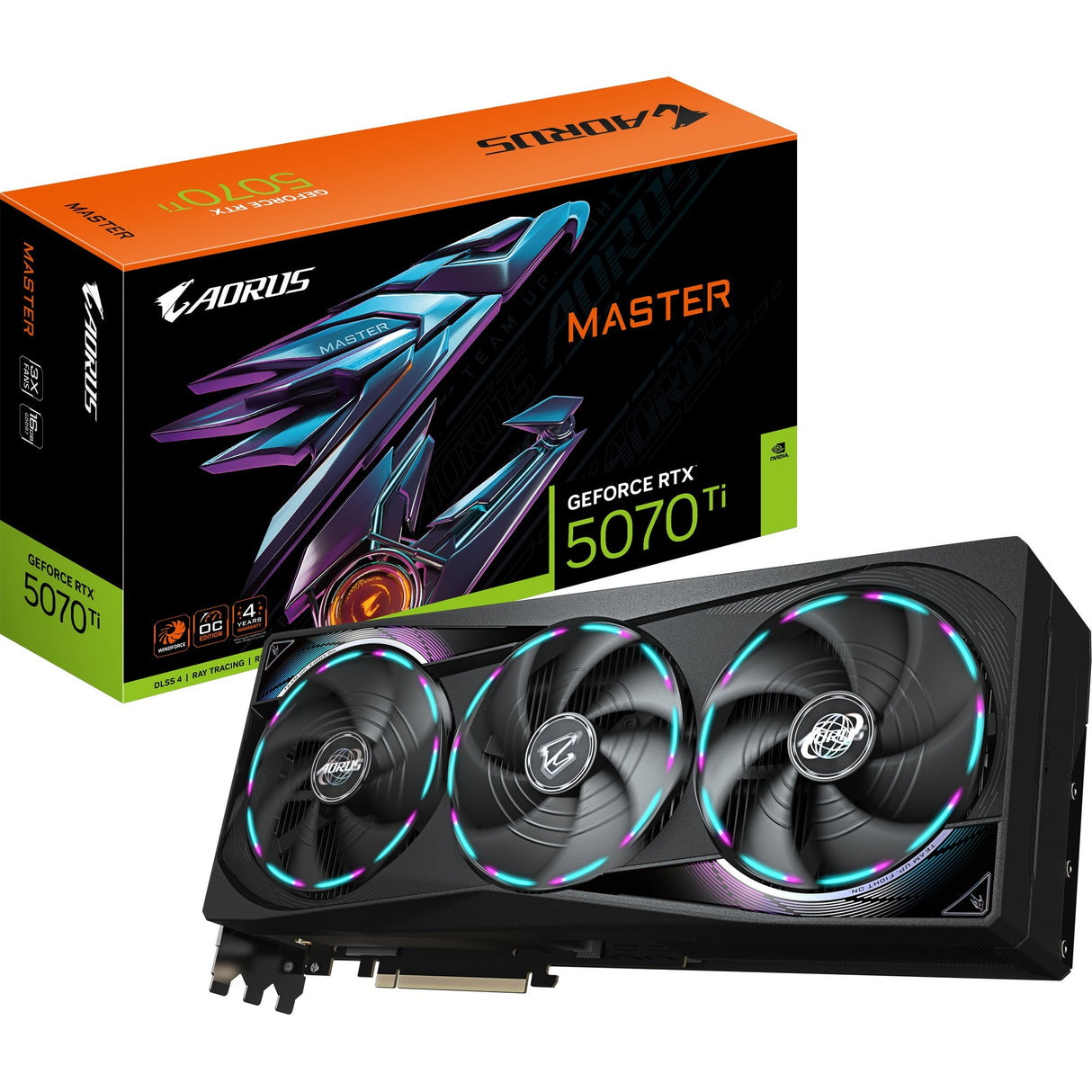 Carte graphique Gigabyte Aorus GeForce RTX 5070 Ti Master 16G (3x Display Port, 1x HDMI)