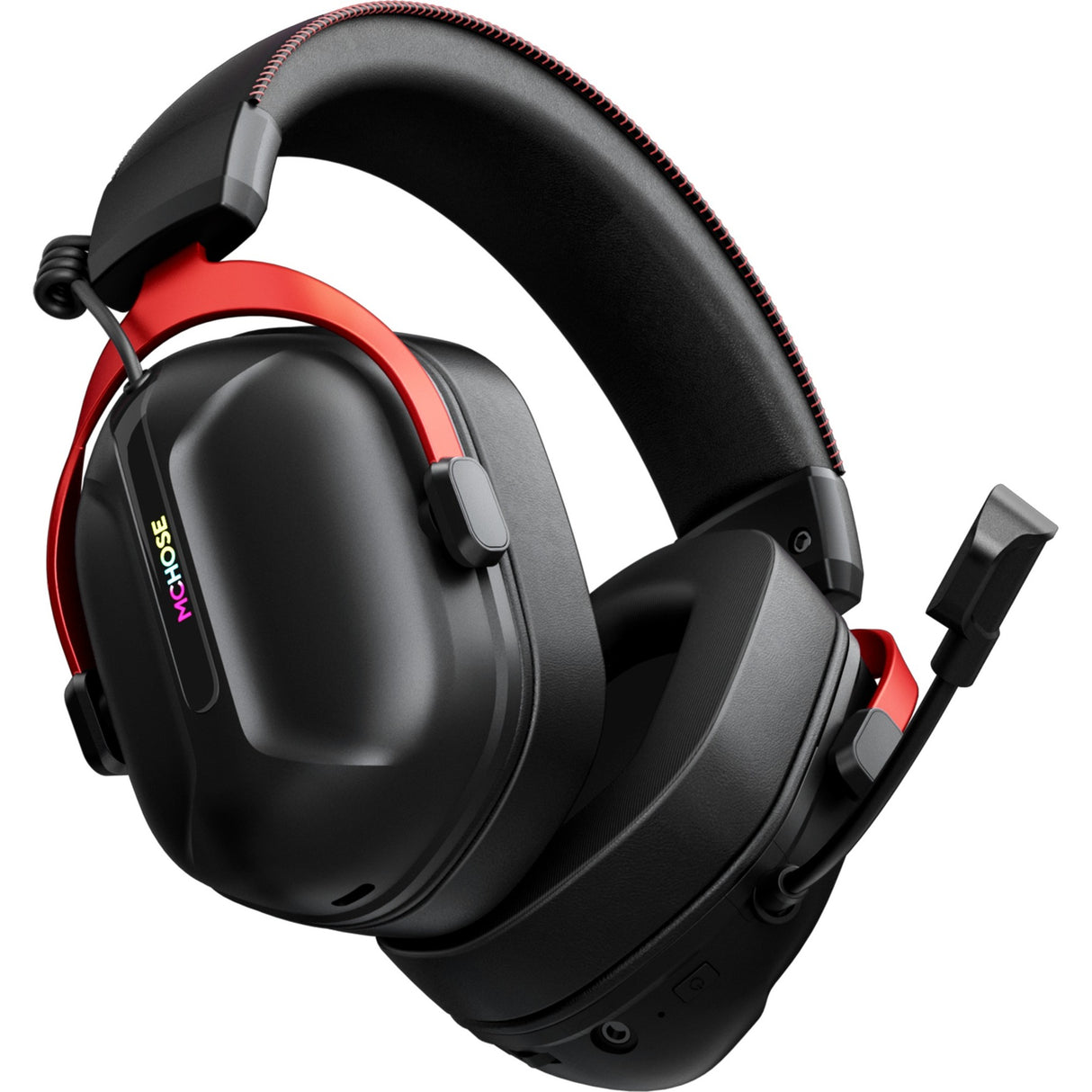 Casque de jeu supra-auriculaire sans fil Mchose s9 pro (noir rouge, ordinateur portable, smartphone, commutateur Playstation, Bluetooth filaire type-c 2,4 g)