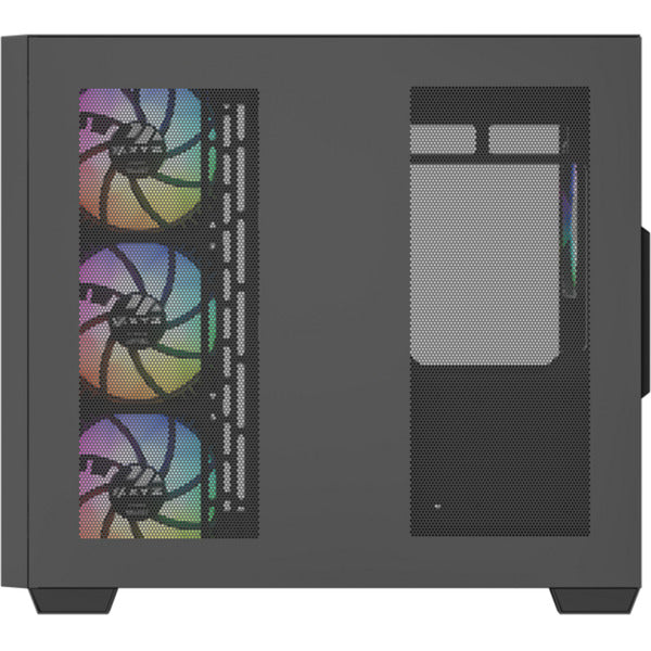 Boîtier tour midi Xyz PC Gear Qubex (noir | 2x USB-A | 1x USB-C | Verre trempé)