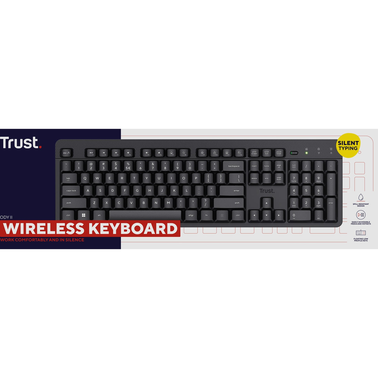 Trust Trust ody II Clavier sans fil silencieux