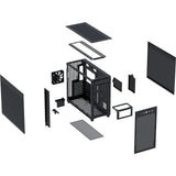Asus prime ap303 - mesh panel midi tower behuizing (zwart | 2x usb-a | 1x usb-c)