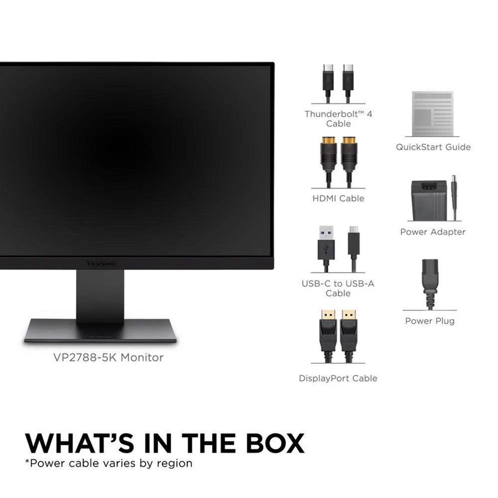 Moniteur UHD 27 4k compatible mac Viewsonic VP2788-5k (noir, 2x Thunderbolt 4, 1x HDMI, 1x Displayport, USB-A, USB-C)