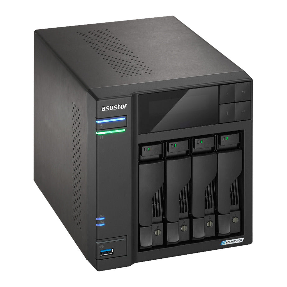 Asustor lockerstor 4 gen2+ as6704t v2 nas (zwart, 2x 5g lan, hdmi, usb)