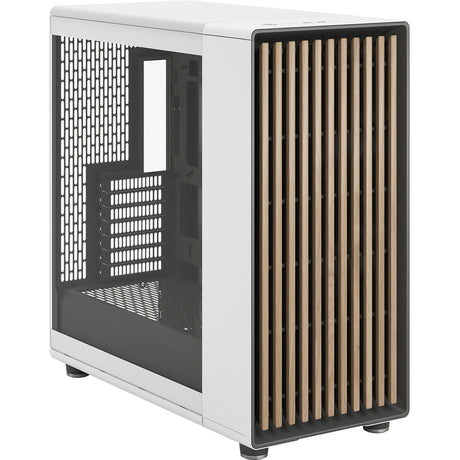 Fractal Design North XL RC Chalk White TG Clear Midi Tower Housing (couleur bois blanc | 2x USB-A | 1x USB-C | verre trempé)