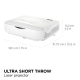 Viewsonic ls832wu wuxga projecteur laser à focale ultra courte (blanc, 5000 ansi lumens)