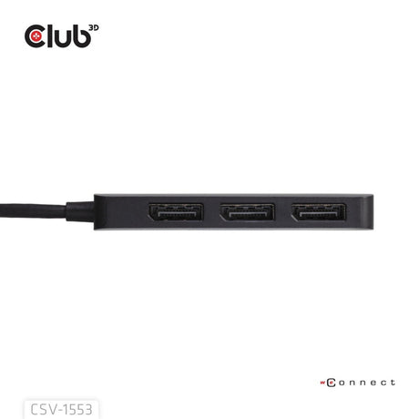 Club 3D Hub USB-C vers triple DisplayPort MST (noir, 4K60 Hz)