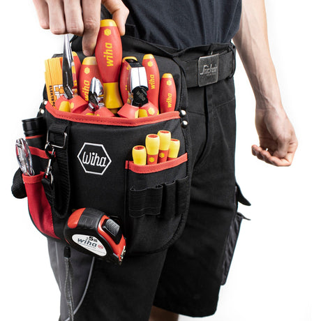 Wiha set d'outils d'électricien set d'outils (rouge jaune, assorti, 18 pièces avec sac banane)