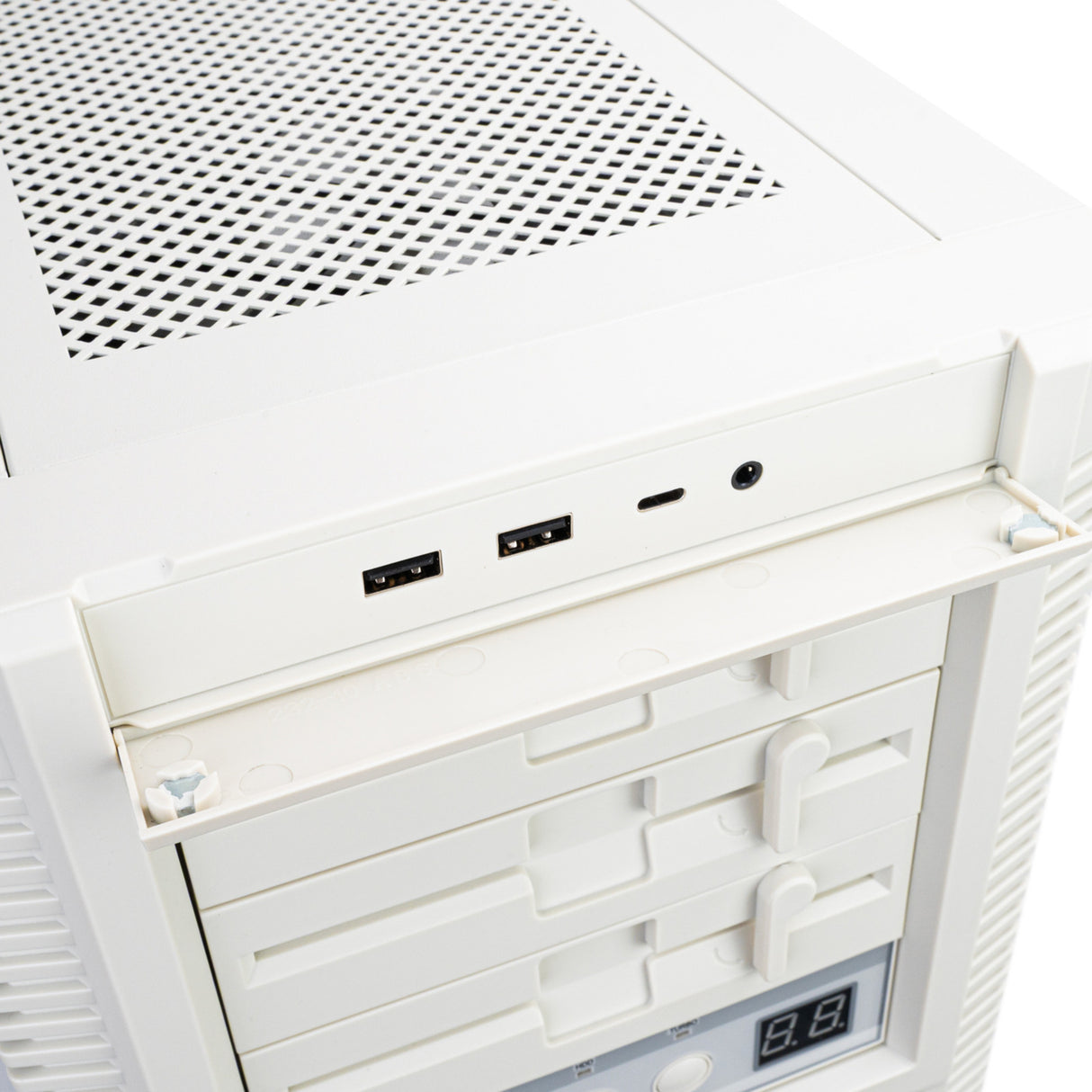 Silverstone flp02 midi tower behuizing (wit | 2x usb-a | 1x usb-c)