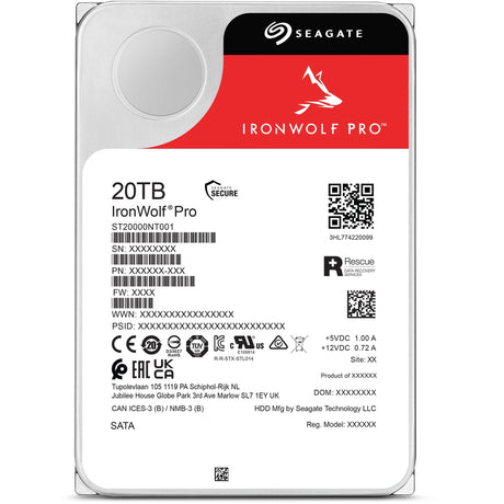 Disque dur Seagate ironwolf pro 20 To (ST20000NT001, SATA 600, 24 7)