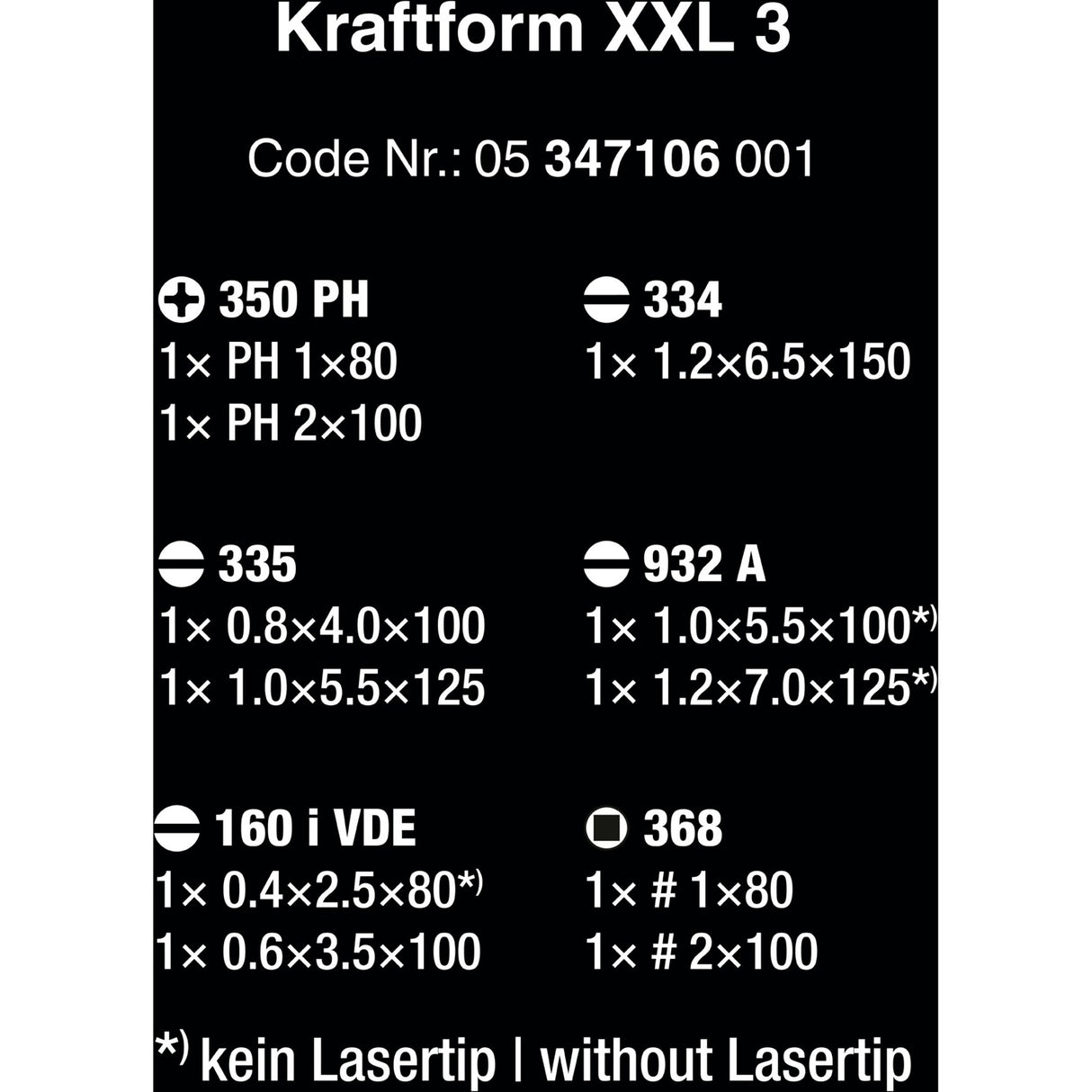 Tournevis Wera kraftform xxl 3 (11 pièces)