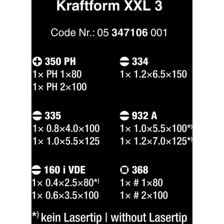 Tournevis Wera kraftform xxl 3 (11 pièces)