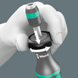 Wera 7440 41 42 Jeu de tournevis dynamométriques Kraftform 0,3-6,0 nm (noir vert, 27 pièces, avec mandrin sans clé Rapidaptor)