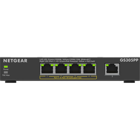 Commutateur non géré Netgear Gigabit Ethernet Poe+ à 5 ports (gs3