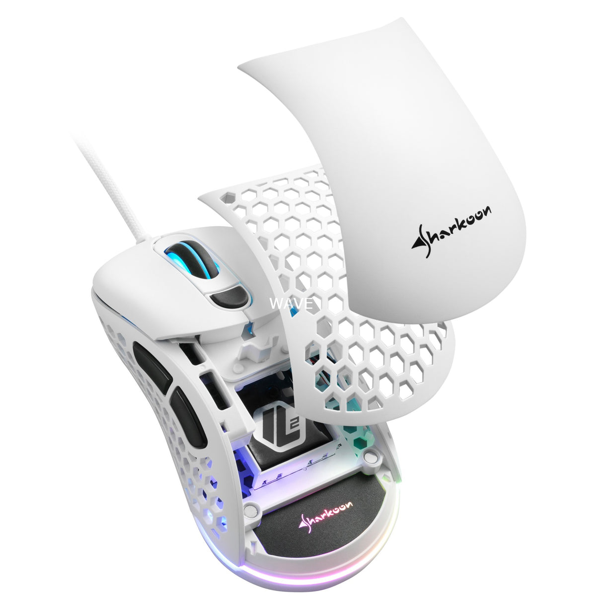 Souris de jeu Sharkoon light² 200 (blanc, 50 - 16 000 dpi, LED RVB)