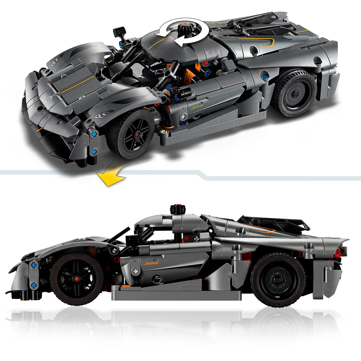 Lego Technic 42173 Koenigsegg Jesko Hypercar gris absolu