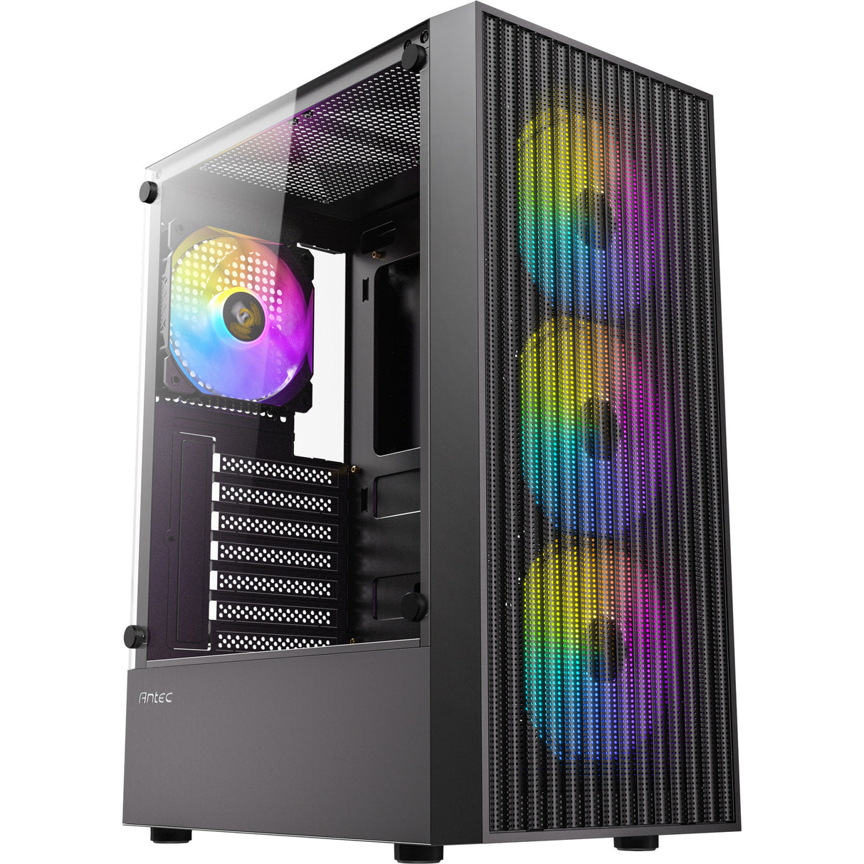 Boîtier tour midi Antec ax27 rgb Elite (noir | 3x USB-A | verre trempé)