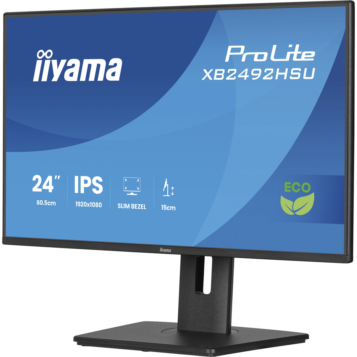 Moniteur Iiyama prolite xb2492hsu-b1 24 (noir (mat), HDMI, port d'affichage, 2x USB-A, USB-B, 120 Hz)