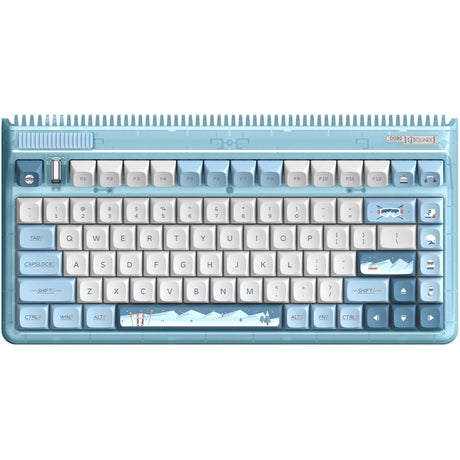Clavier mécanique sans fil Iqunix OG80 Wintertide (bleu clair, disposition américaine (QWERTY), Iqunix Moonstone Turbo, 80 % (TKL), LED RVB, remplaçables à chaud, PBT, 2,4 GHz | Bluetooth 5.1 | USB-C)