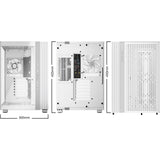 Soyez silencieux! base lumineuse 600 lx boîtier tour midi (blanc | 2x USB-A | 1x USB-C | RGB | verre trempé)