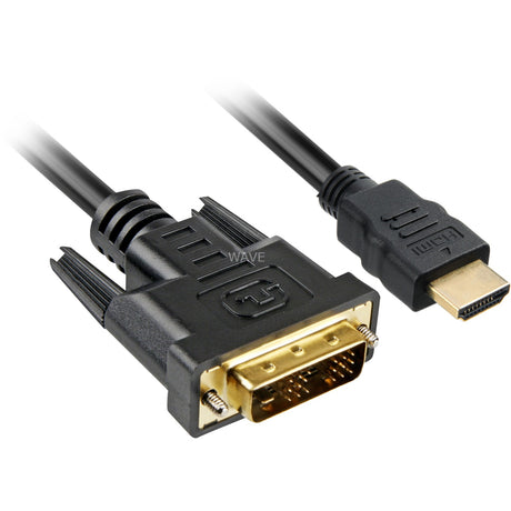 Adaptateur Sharkoon HDMI > DVI-D (18+1) (noir, 1 mètre)