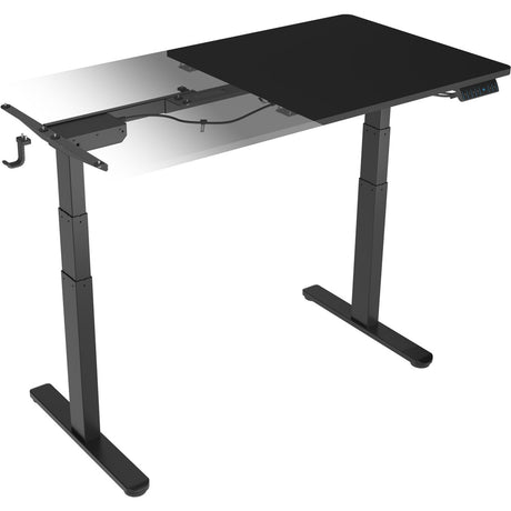 Table assis-debout à réglage électrique en hauteur Icy box avec plateau (noir, avec écran tactile à mémoire)