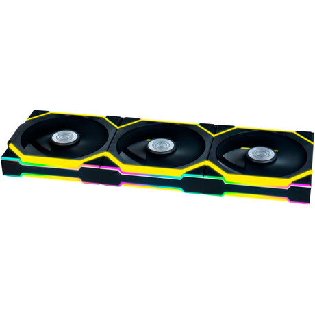 Lian Li Uni Fan SL120 Ventilateurs de boîtier RVB sans fil (noir, 3 pièces, 120 x 124,5 x 28 mm, PWM)