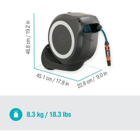 Gardena boîte à tuyau murale rollup m - support de tuyau - 20 mètres - ø 11 mm