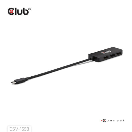 Club 3D Hub USB-C vers triple DisplayPort MST (noir, 4K60 Hz)