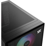 Boîtier tour midi Xyz pc gear atom (noir | 2x USB-A | 1x USB-C | verre trempé)