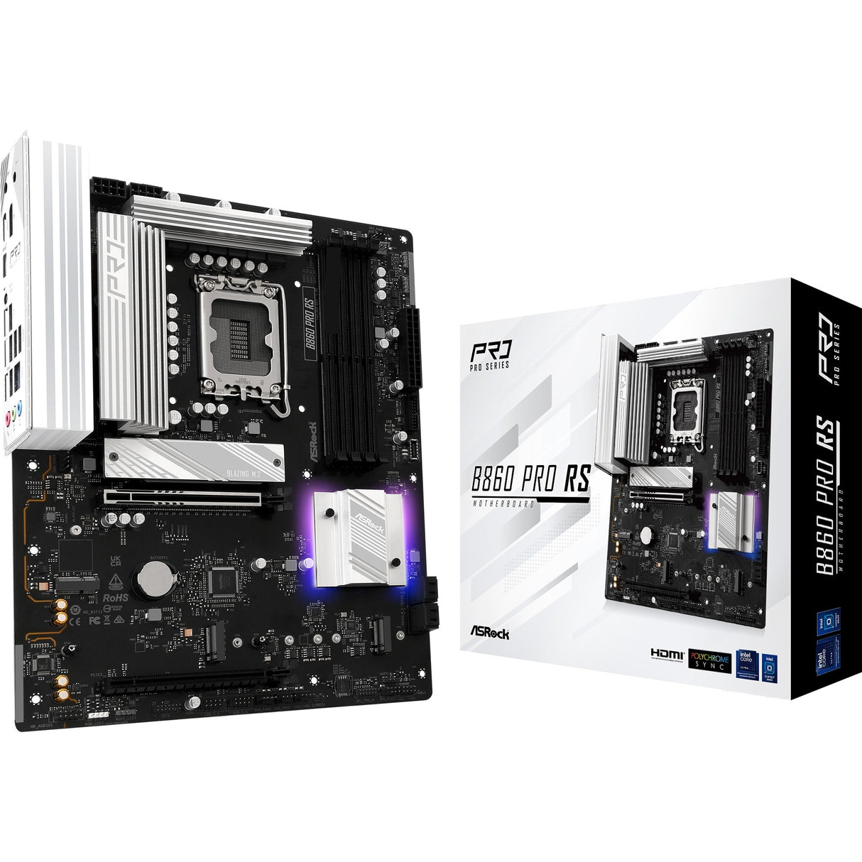 Carte mère Asrock B860 Pro RS Socket 1851 (RAID, 2,5 Go-LAN, Son, ATX)