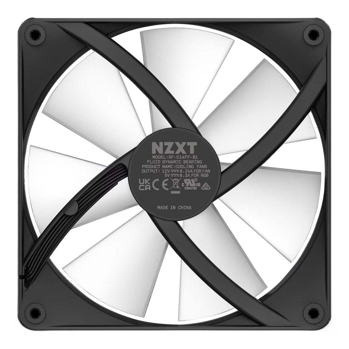 Nzxt f140 rgb core ventilateur de boîtier (noir, 140 x 140 x 26 mm, pwm, sans contrôleur)