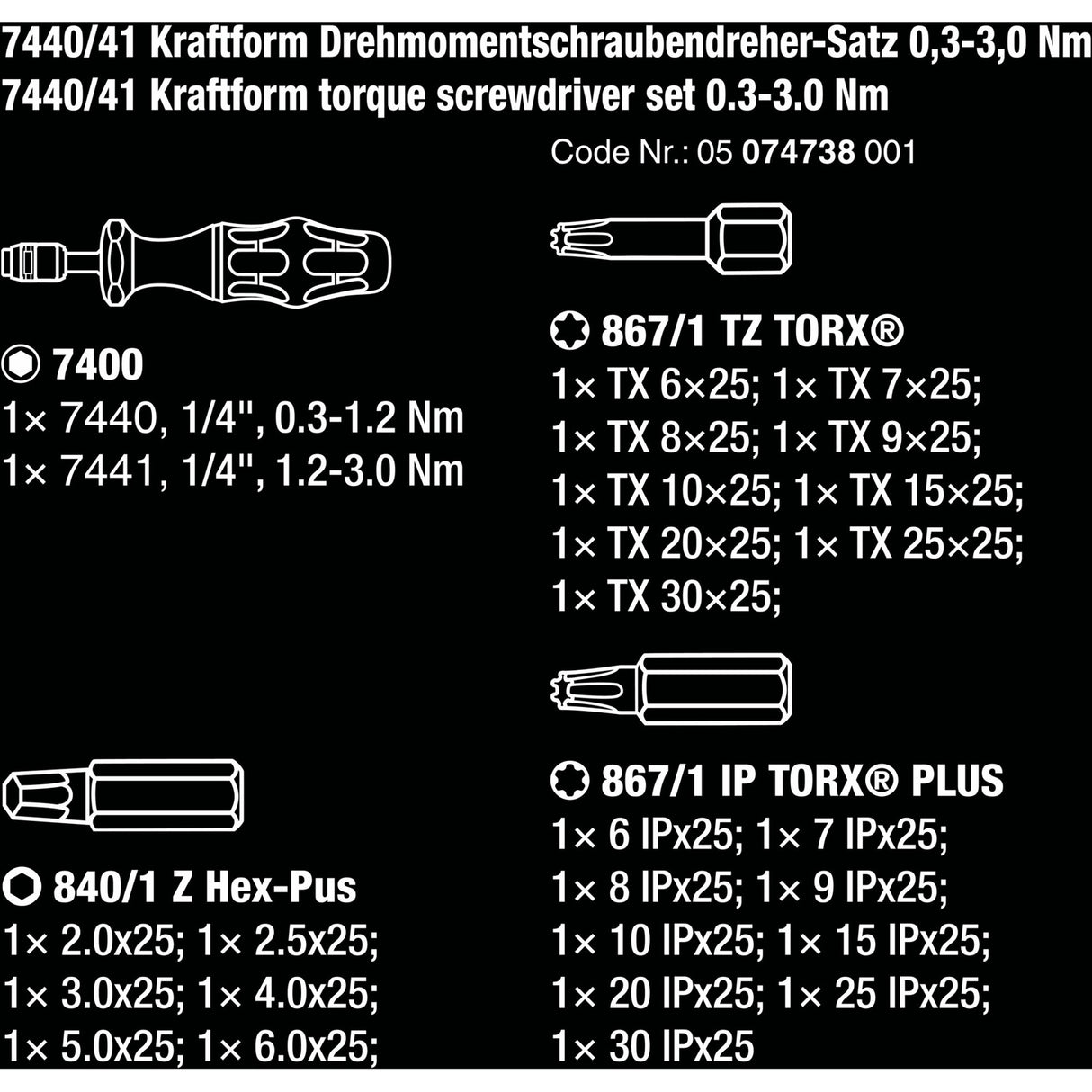 WAA 7440 41 Kraftform Momentic Driver Set 0.3-3