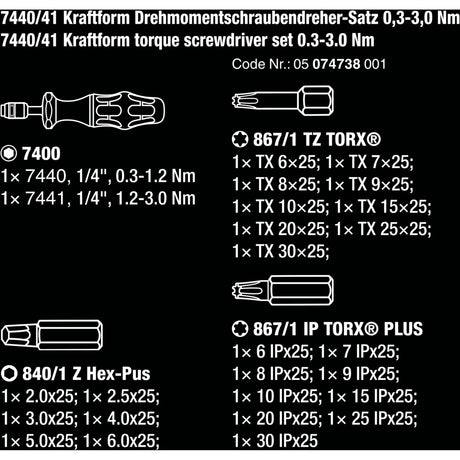 WAA 7440 41 Kraftform Momentic Driver Set 0.3-3