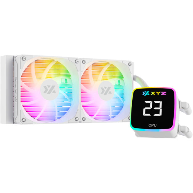 Xyz pc gear aquapulse aio 240 refroidissement par eau (blanc, argb, pwm)