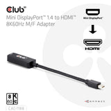 Adaptateur Club 3D Mini Displayport 1.4 vers HDMI 8K60Hz M-F (noir)
