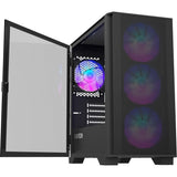 Boîtier mini tour Montech air 100 argb (noir | 3x USB-A | verre trempé)