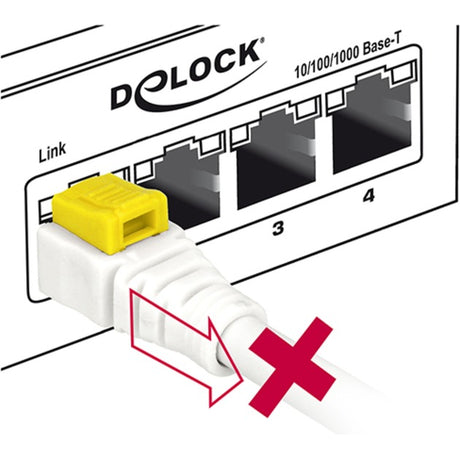 Delock câble patch rj-45 sécurisé avec cat.6a (blanc, 85331, 1 mètre)