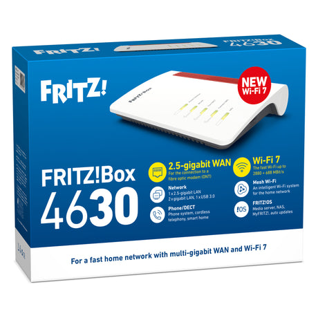 Fritz! Routeur international box 4630 édition (blanc rouge, wi-fi maillé, 2,5 gbit s)
